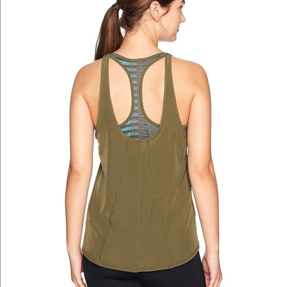 Prana Sway Yoga Olive Green Tank Top - Picture 2 of 3